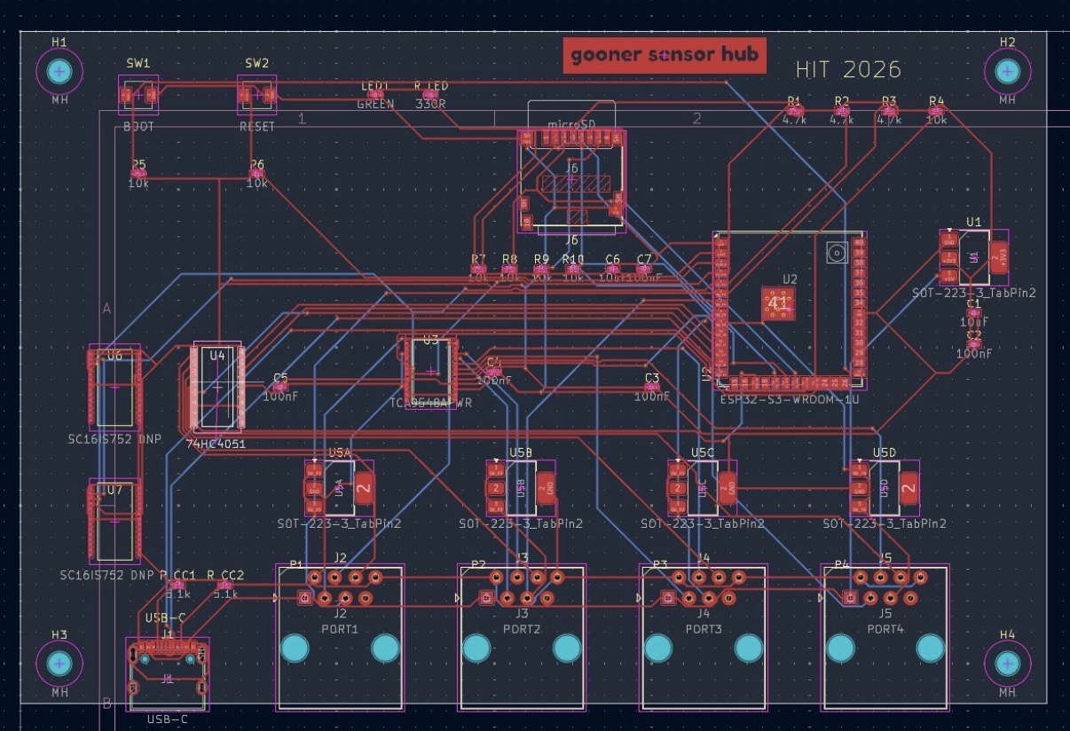 Sensor Hub schematic in KiCad