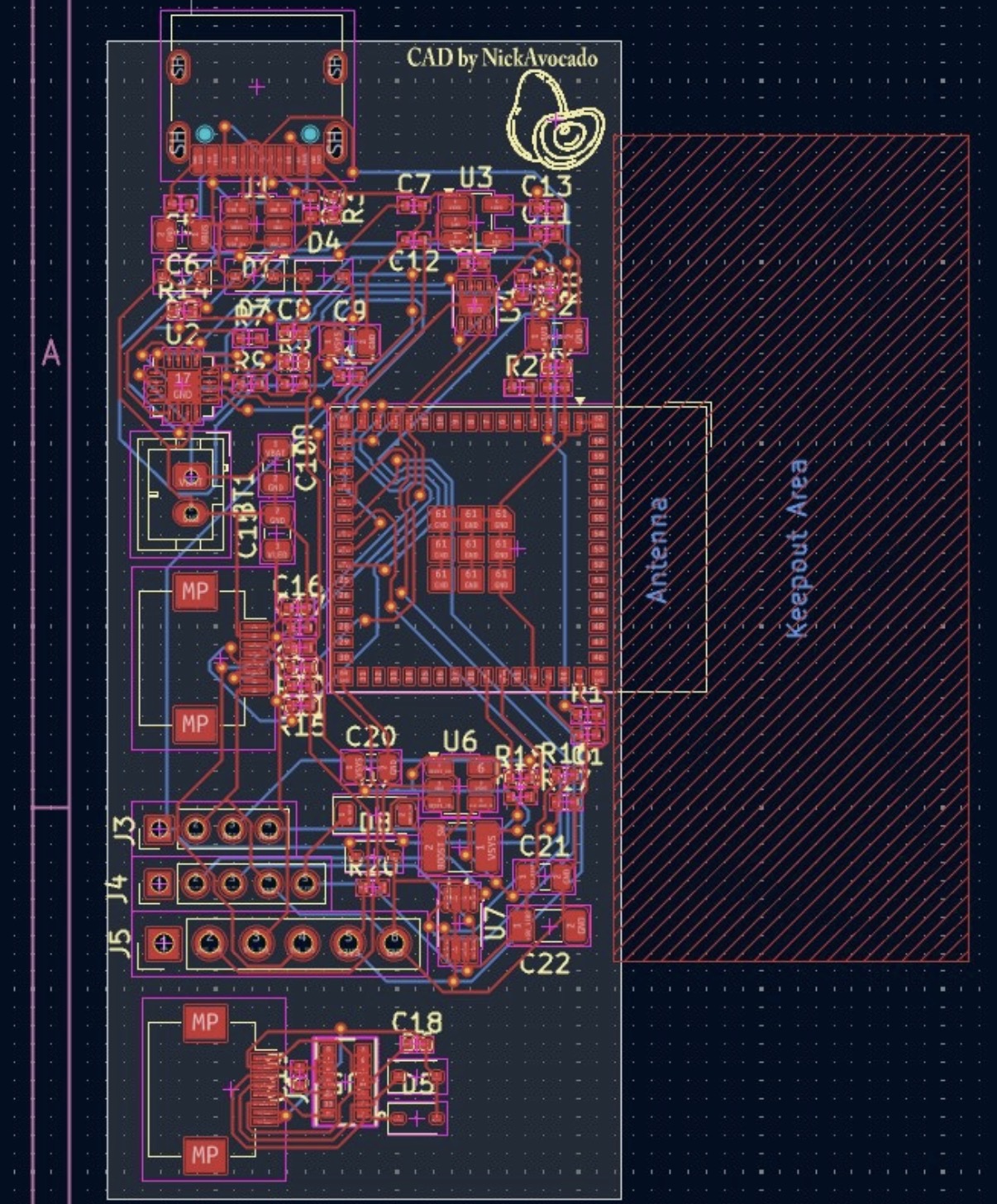 VVR Monitor 4-layer PCB routing in KiCad